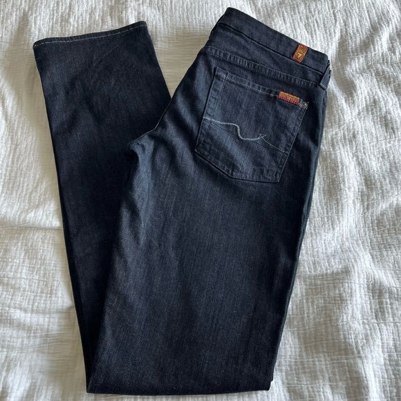 7 for All Mankind Kimmie Straight Leg Blue Size 31 - Picture 10 of 15